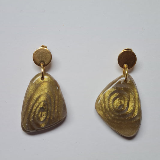 CCC Polymer Earrings Gold Shell