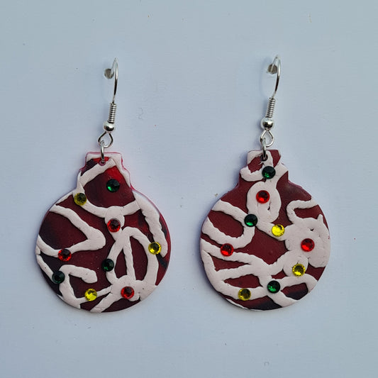 CCC Polymer Earrings Christmas Bauble