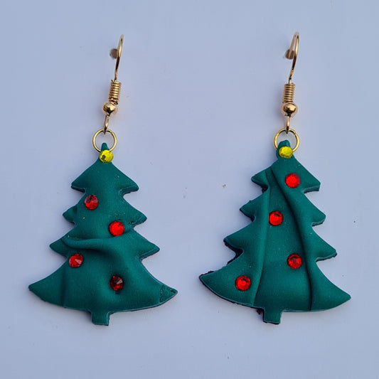 CCC Polymer Earrings Christmas Tree