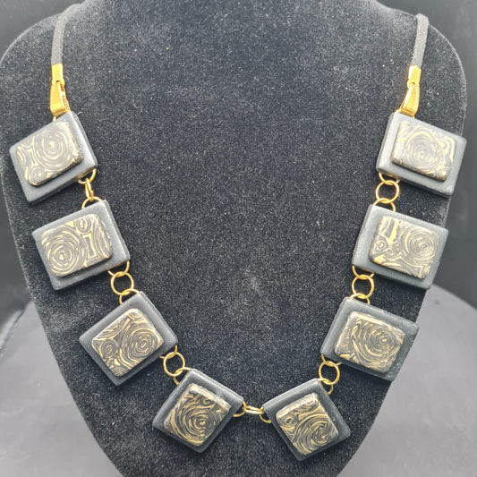 CCC Polymer Necklace Coal / Gold